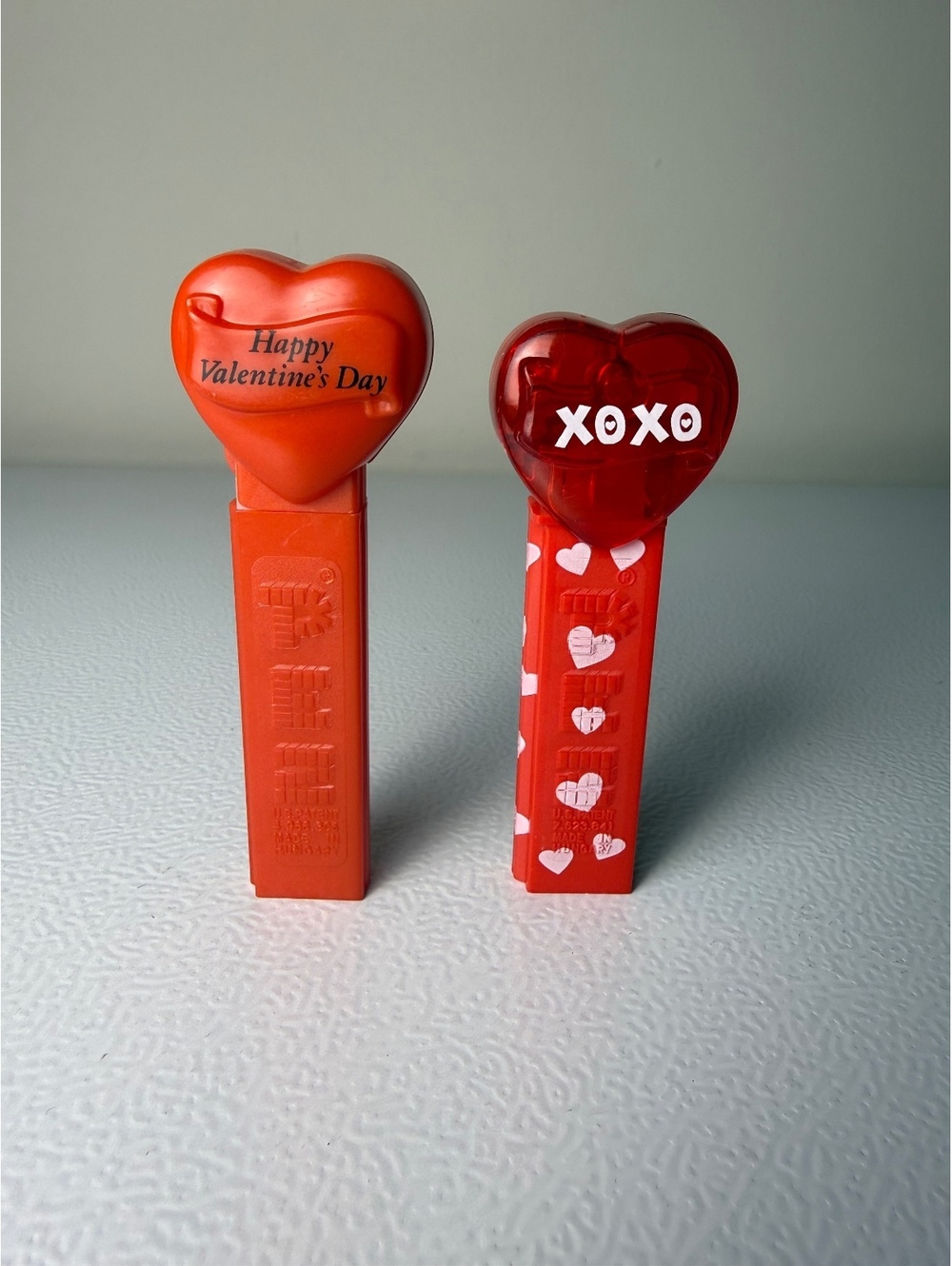 Vintage PEZ Valentine Heart Lot of 2 Happy Valentine’s Day XOXO Hungary